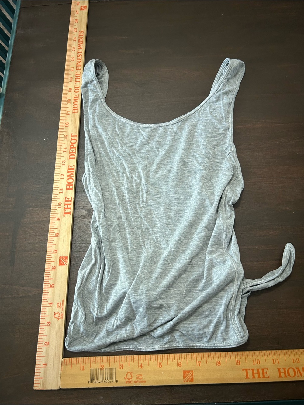 lululemon athletica Light Gray Scoop Tank with Side Tie